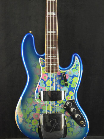 Fender Fender Limited Edition Jazz Bass Relic Blue Flower 3A Rosewood Fingerboard