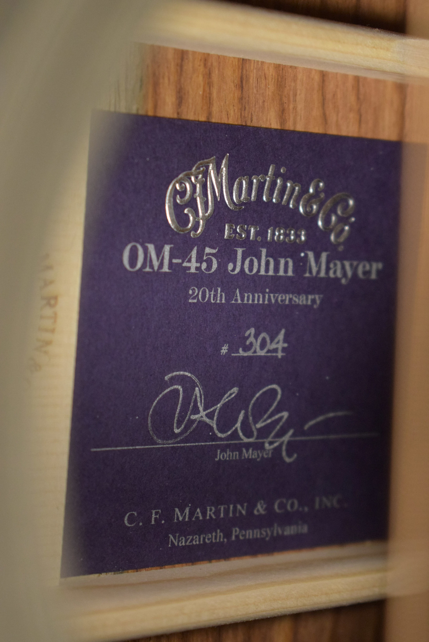 Martin Martin OM-45 John Mayer 20th Anniversary Platinum Gray Burst