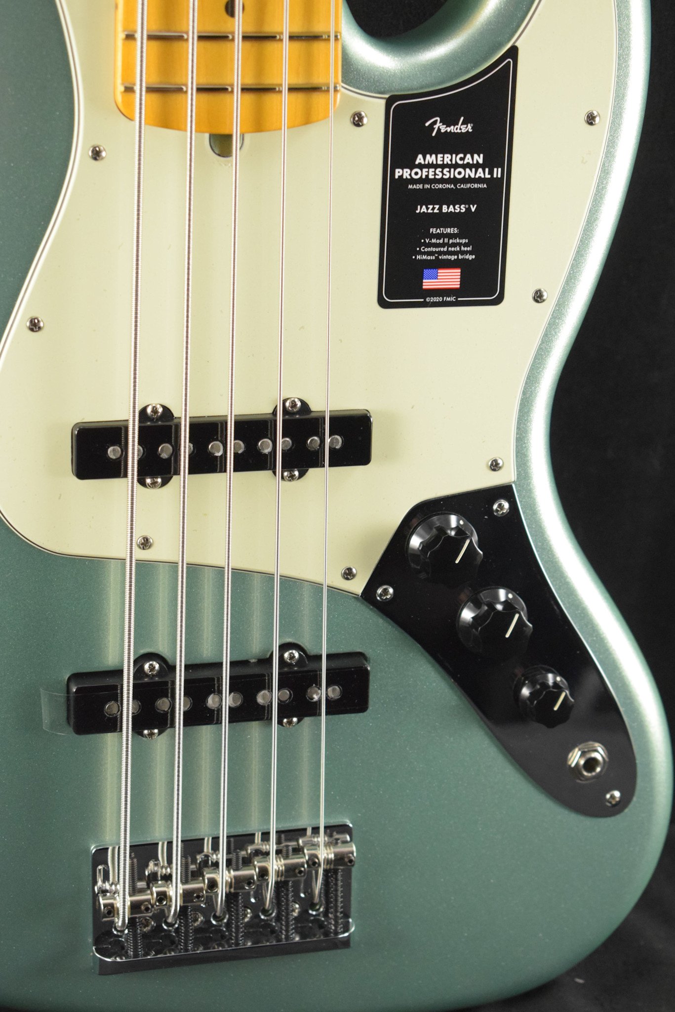 Fender Fender American Professional II Jazz Bass V Mystic Surf Green Maple Fingerboard