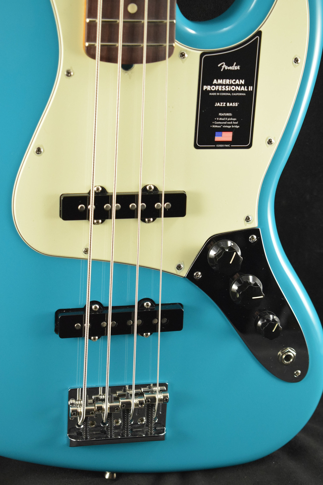 Fender Fender American Professional II Jazz Bass Miami Blue Rosewood Fingerboard