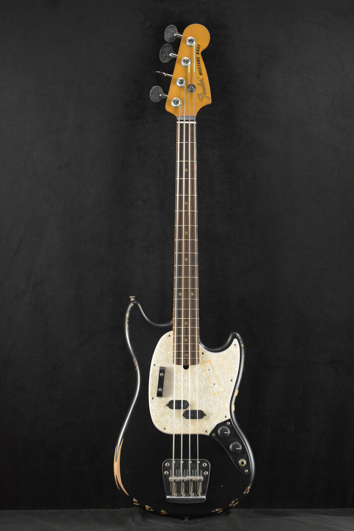 ベース FENDER JMJ Road Worn Mustang Bass Black Fender JMJ Road Worn Mustang Bass Black - Fuller's Guitar