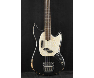 Fender JMJ Road Worn Mustang Bass Black - Fuller's Guitar