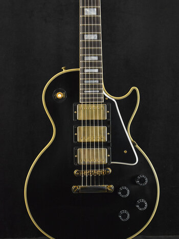 Gibson Gibson Custom Shop Les Paul Custom Chambered Body Slim Neck 3 Pickup Ebony VOS GH