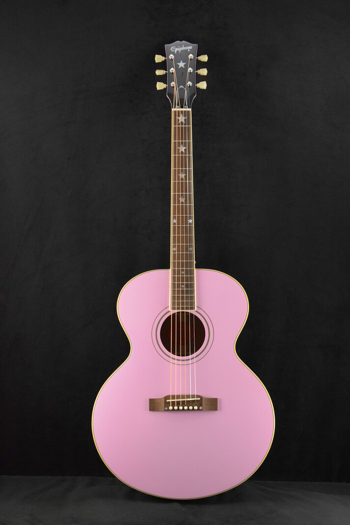 Epiphone Epiphone IGC J-180 LS Long Scale Pink w/ Hardshell Case