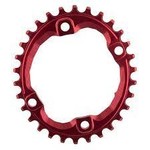 absoluteBLACK absoluteBLACK Oval 96 BCD Chainring for Shimano XT M8000 - 30t, 96 Shimano Asymmetric BCD, 4-Bolt, Narrow-Wide, Red