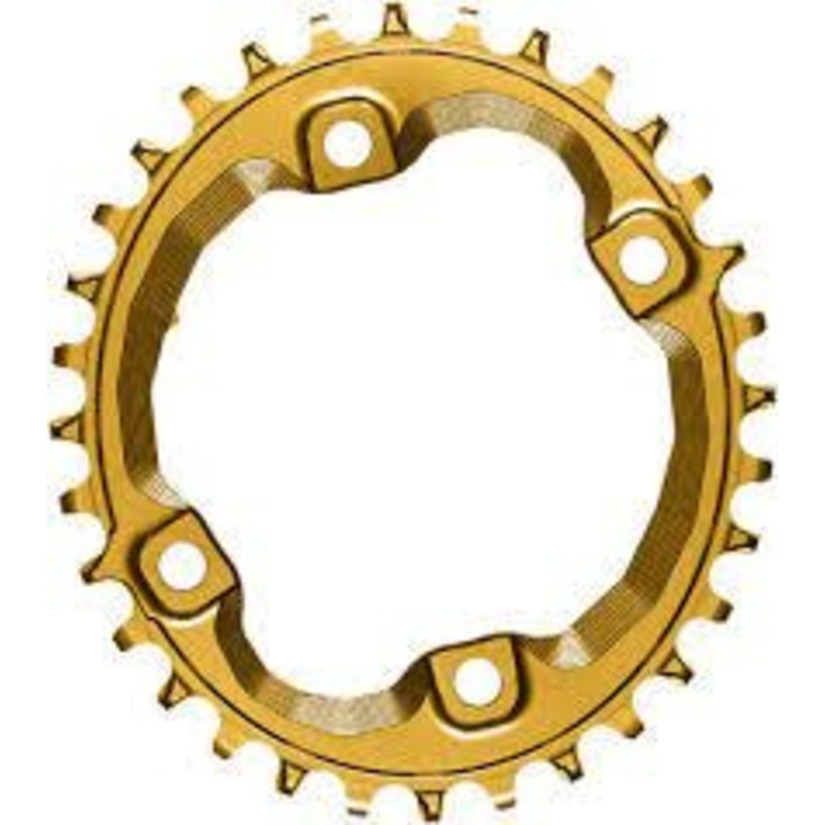 absoluteBLACK absoluteBLACK Oval 96 BCD Chainring for Shimano XT M8000 - 32t, 96 Shimano Asymmetric BCD, 4-Bolt, Narrow-Wide, Gold