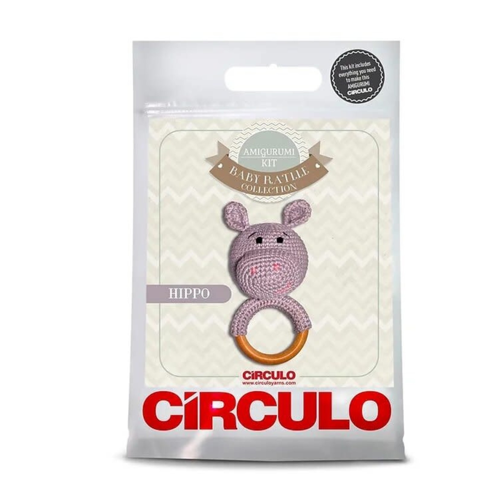 Circulo Amigurumi Crochet a Rattle Kit Hippo