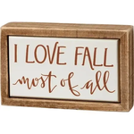 I Love Fall Box Sign Mini