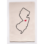 New Jersey Love My State Kitchen Tea Towel w Heart Pin