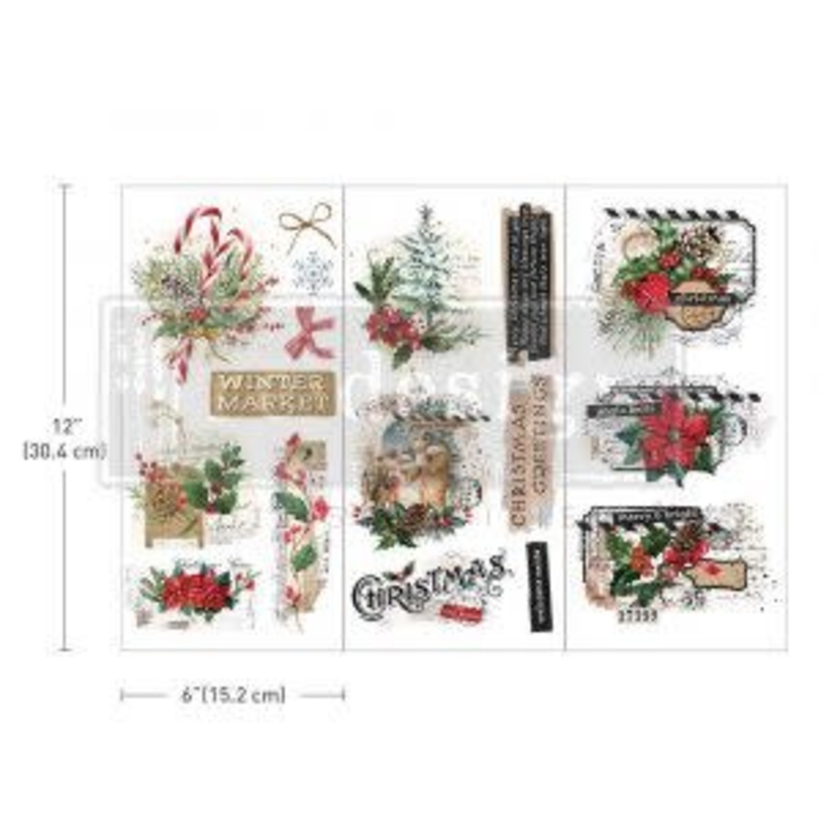 ReDesign with Prima Decor Transfers Christmas Tag