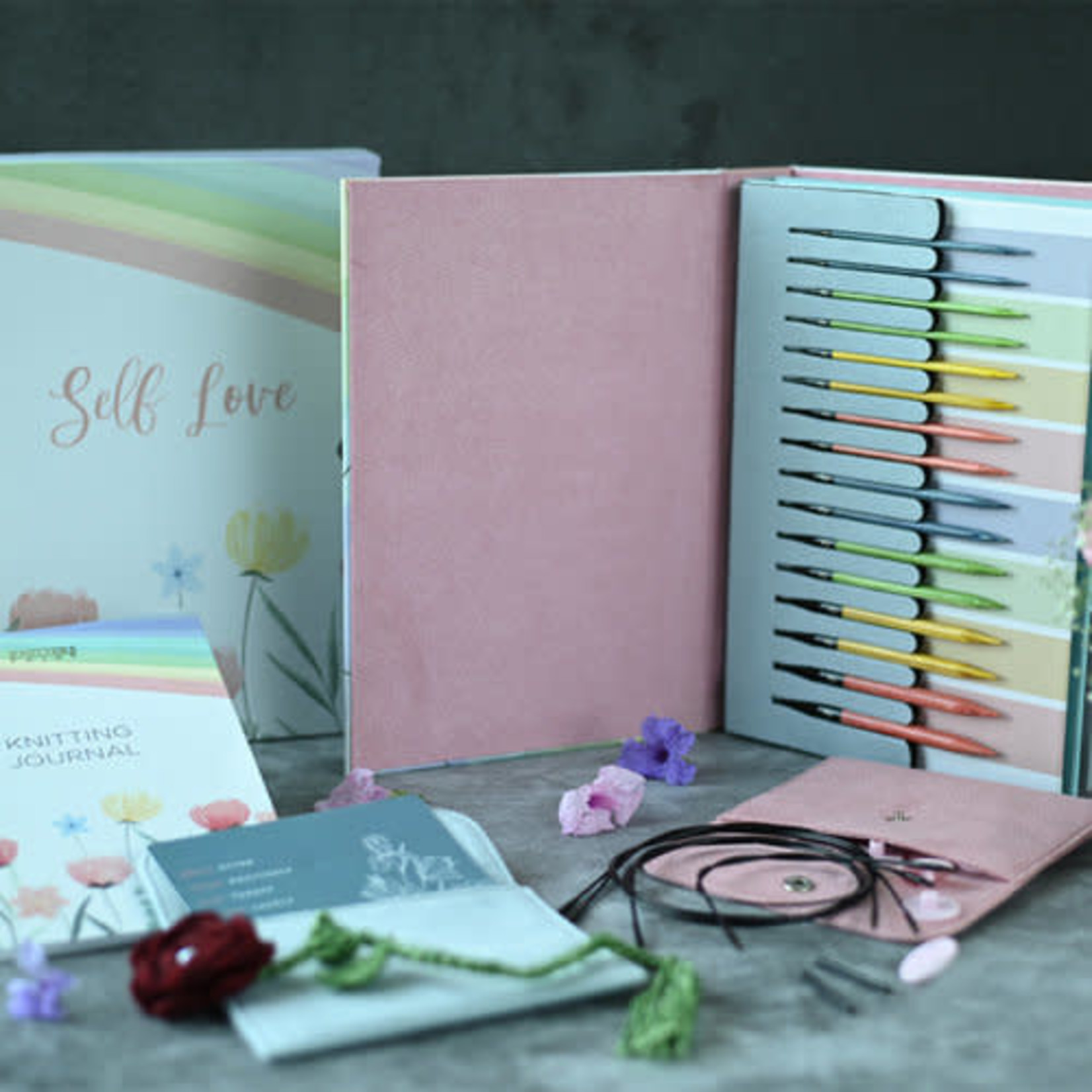 Knitter's Pride Holiday 2021 'Self Love' Interchangeable Knitting Needles Gift Box Set 200621 with Pastel Wooden Tips - Sizes US 4 - US 11