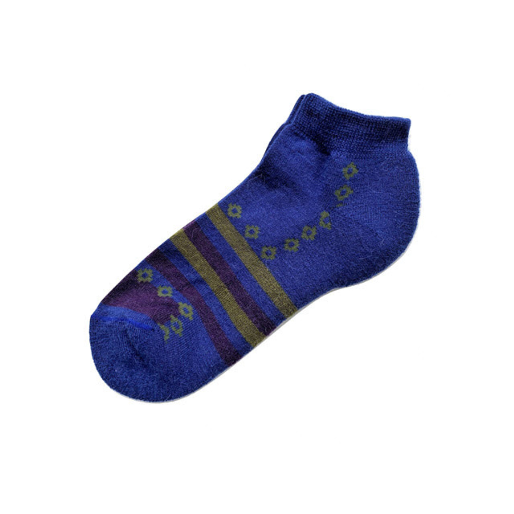 Tey Art Inc Alpaca Socks Ankle Striped Blue L
