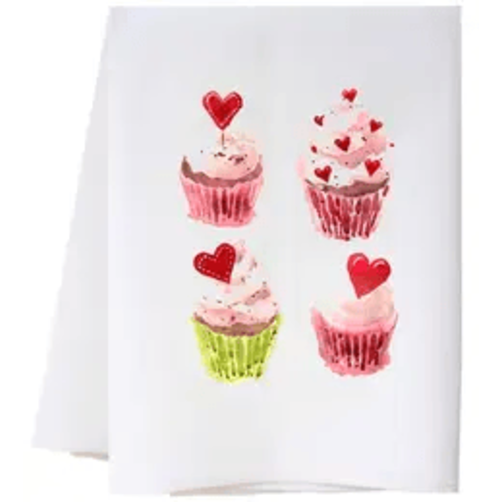 Valentine Cupcake Quartet Flour Sack Towel