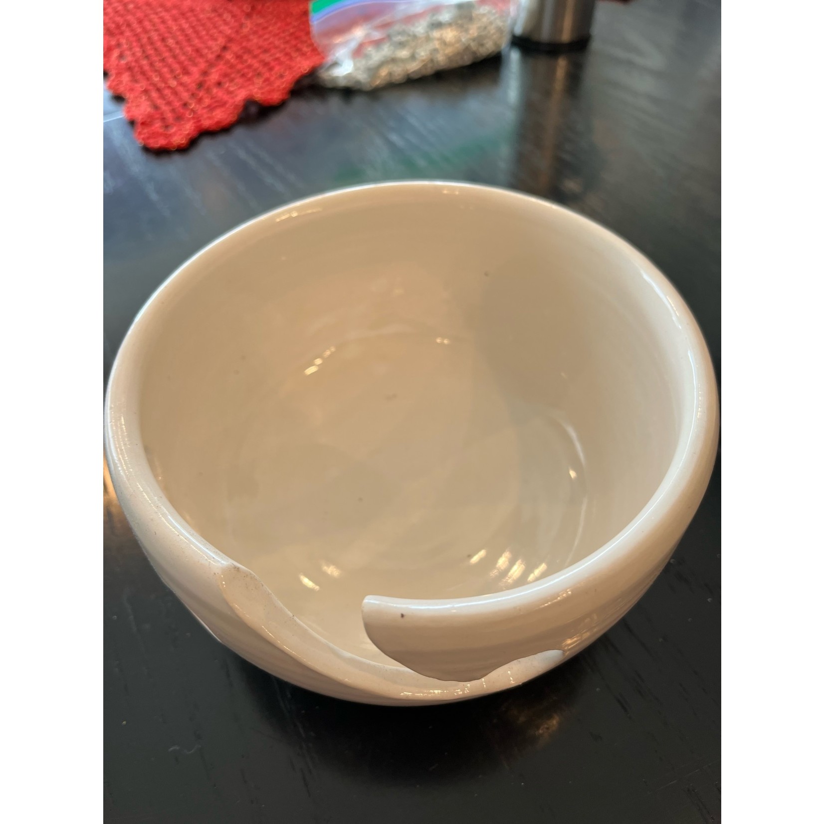 DY Pottery Yarn Bowl White Glossy