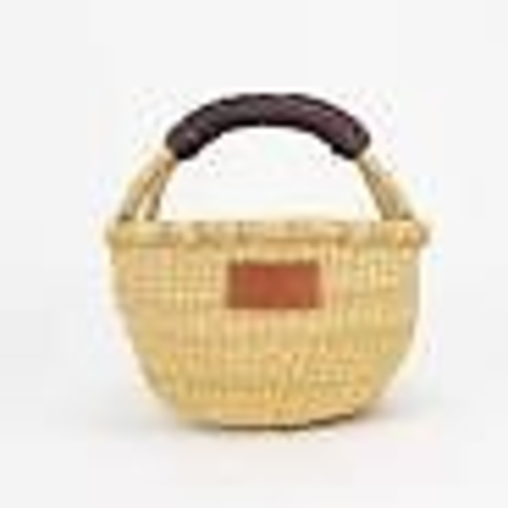 Kandiga Mini Bolga Basket - Black Leather Handle