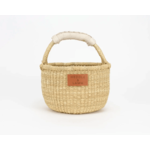 Kandiga Mini Bolga Basket - Natural Leather Handle