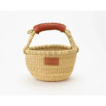 Kandiga Mini Bolga Basket - Red Brown Handle