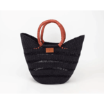 Zera Open Work Shopper Basket Bag Navy