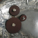 JUL Designs Leather Pedestal Button Large Chocolate