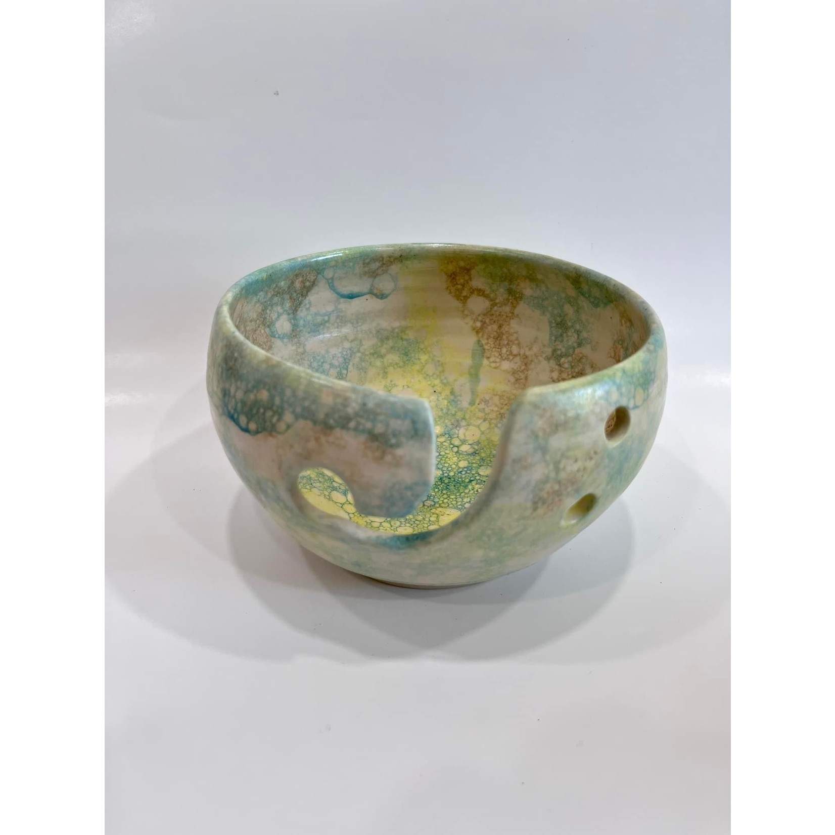 DY Pottery Yarn Bowl Matte Pastel Multicolor