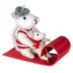 dzi Handmade Toboggan Mice Ornament