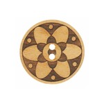 Dill Buttons Wood Floral Design 23mm - Dill Button 311095