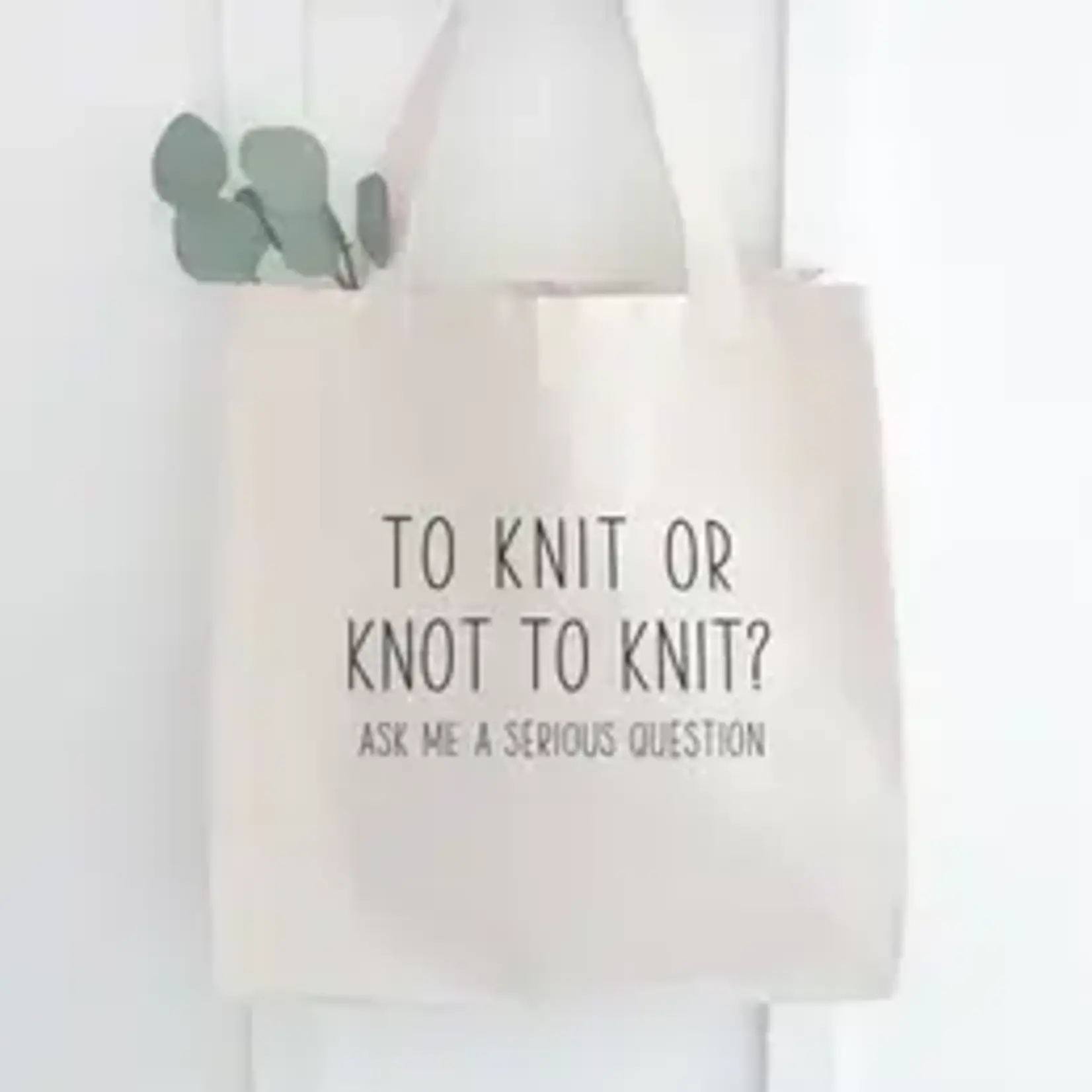 To Knit or Knot to Knit Canvas Tote Bag
