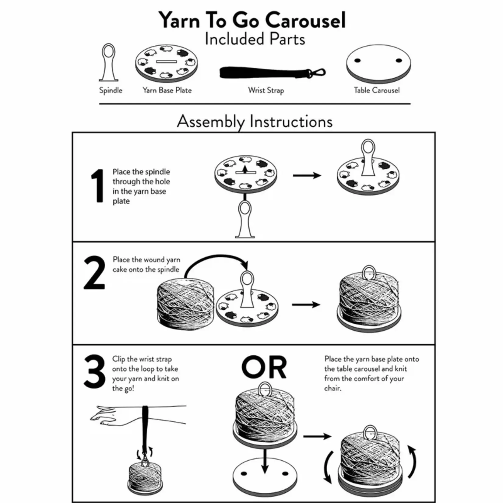 Twice Sheared Sheep Yarn To Go Carousels