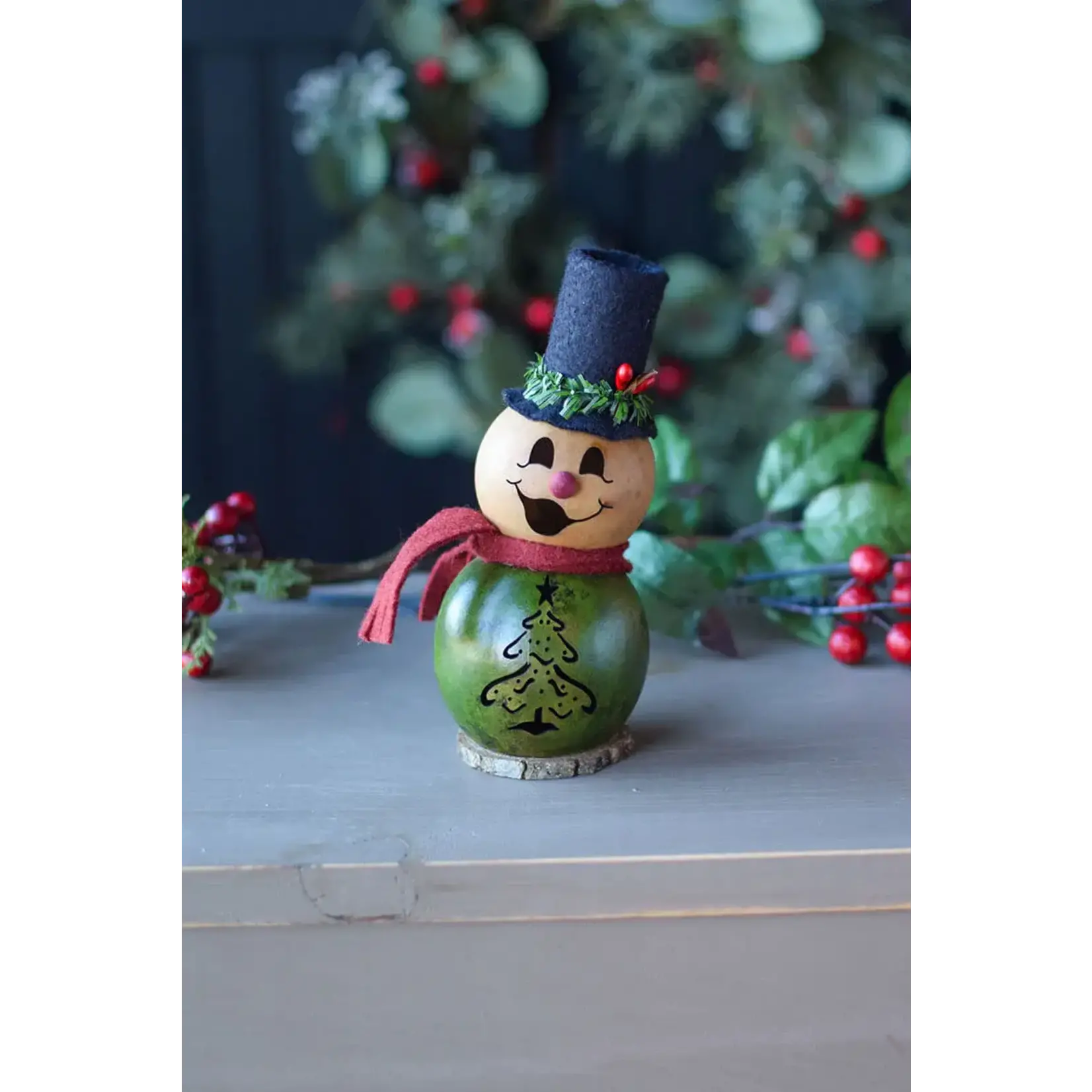 Pinewood Snowman Gourd - Tiny