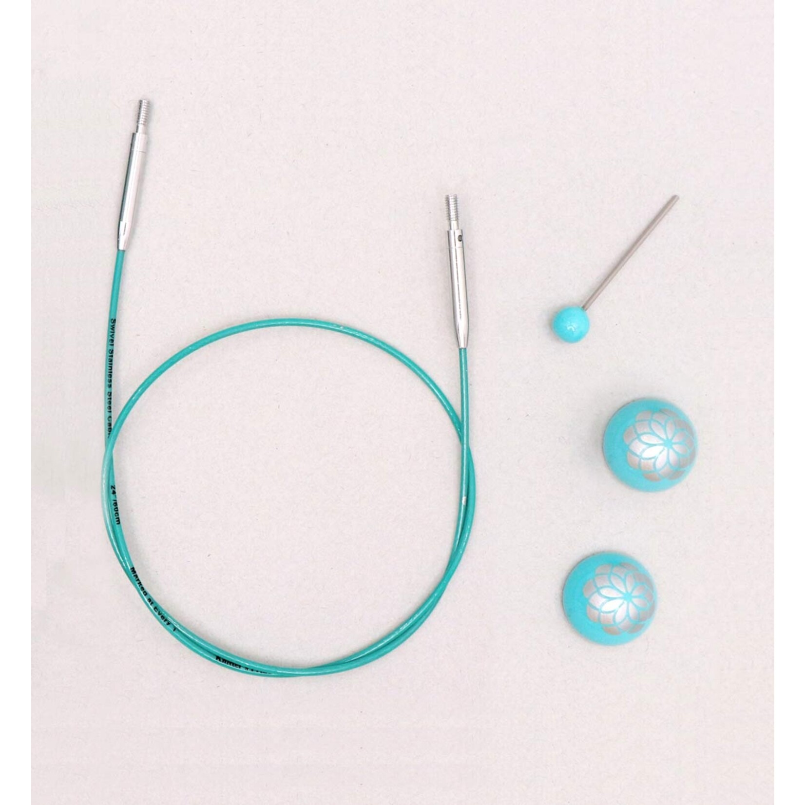 Knit Pro Mindful Swivel Teal Cable Cords