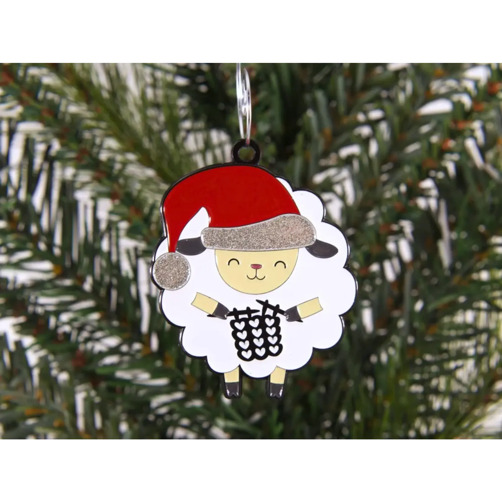 Fox & Pine Stitches Sheep Christmas Stocking Yarn Ornament