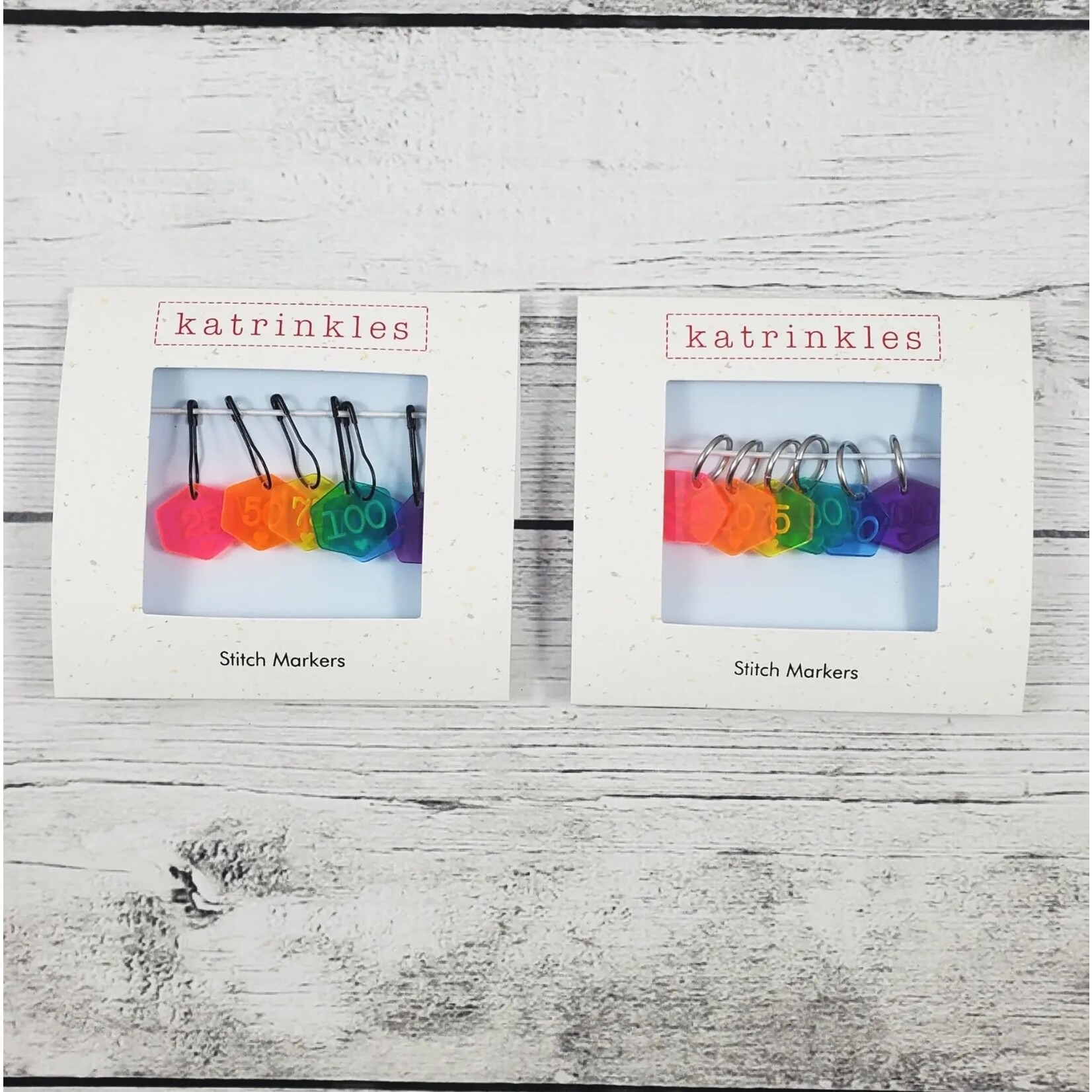 Katrinkles Rainbow Cast On Counting Number Stitch Marker Set