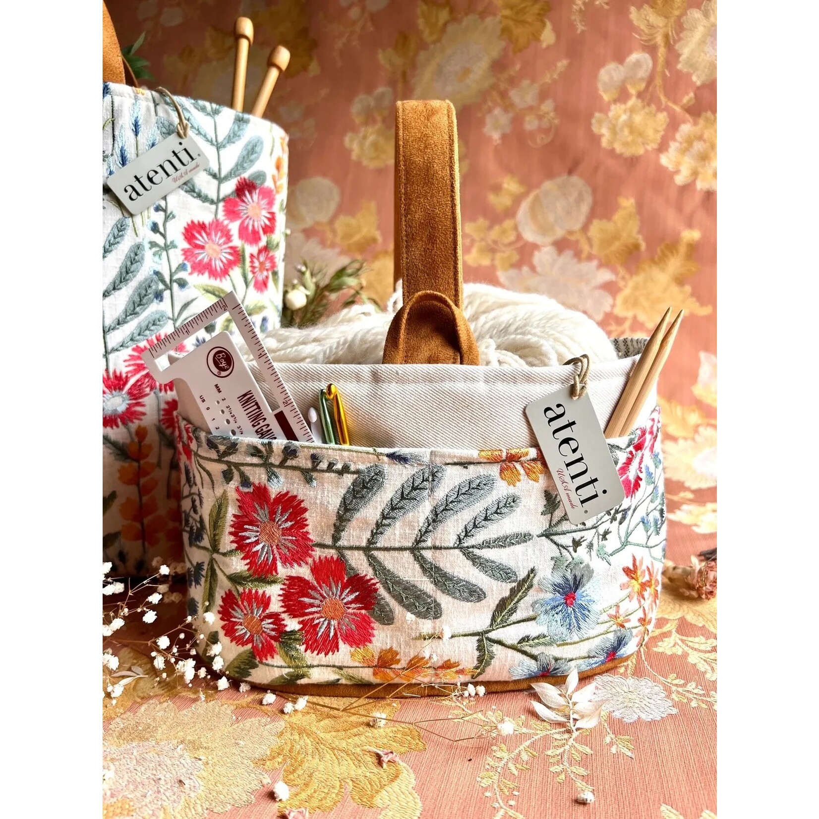 Atenti, Inc. Wildflower Caddy - Knitting & Crochet Organizer Project Bag