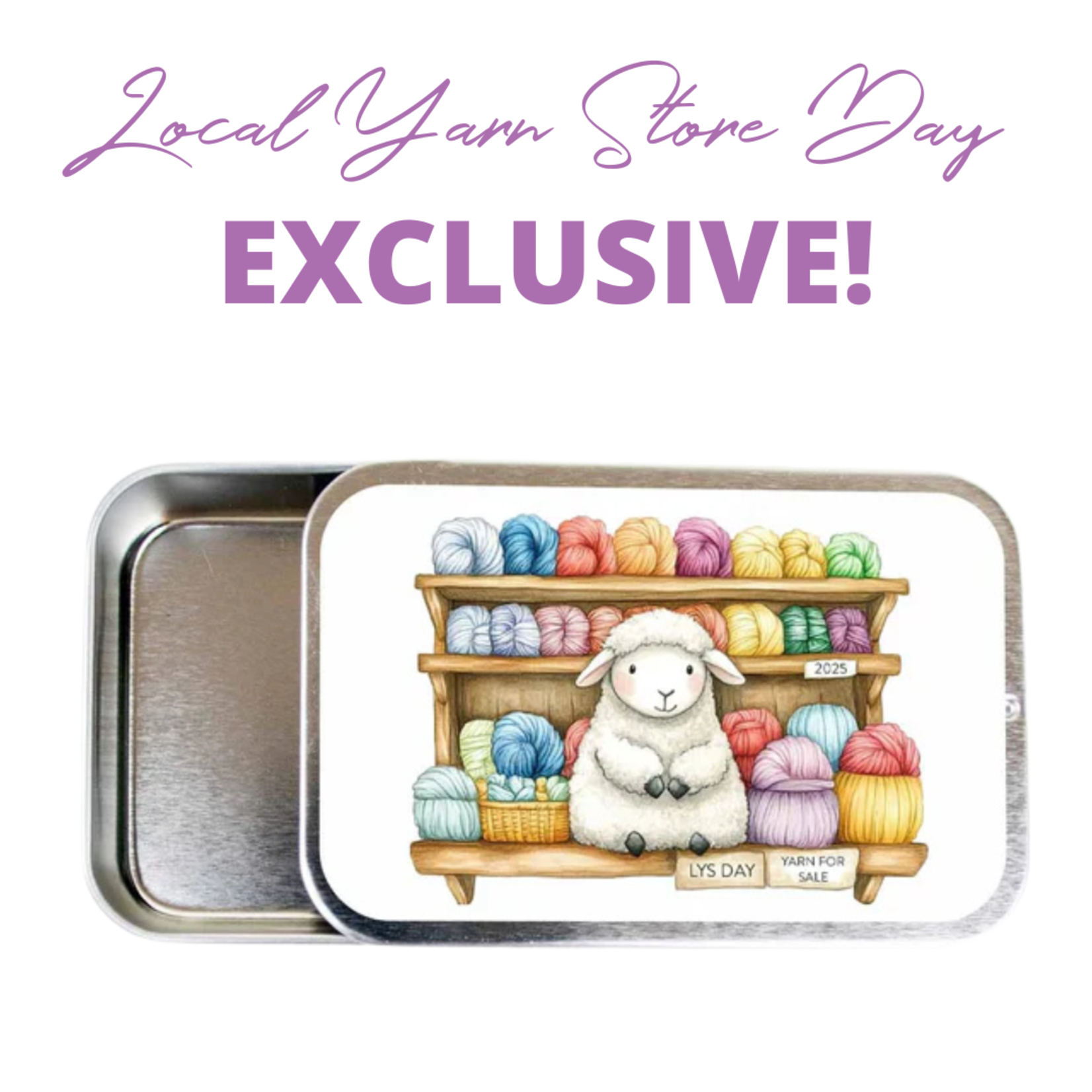 Twice Sheared Sheep 2025 LYS Day Exclusive Stitch Marker Storage Tin