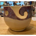DY Pottery Large Purple/White Yarn Bowl