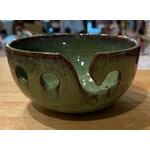 DY Pottery Medium Green Yarn Bowl