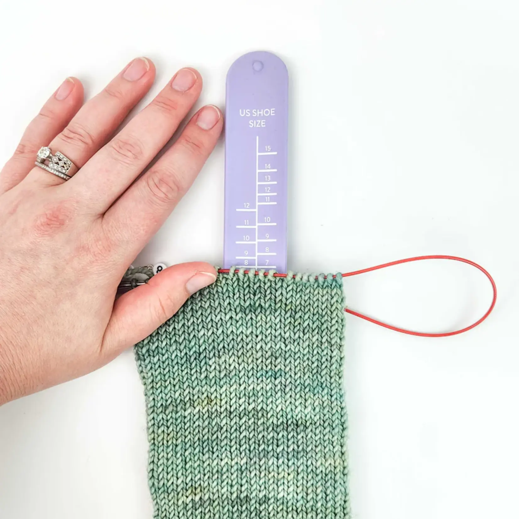 Twice Sheared Sheep Sock Sizing Ruler