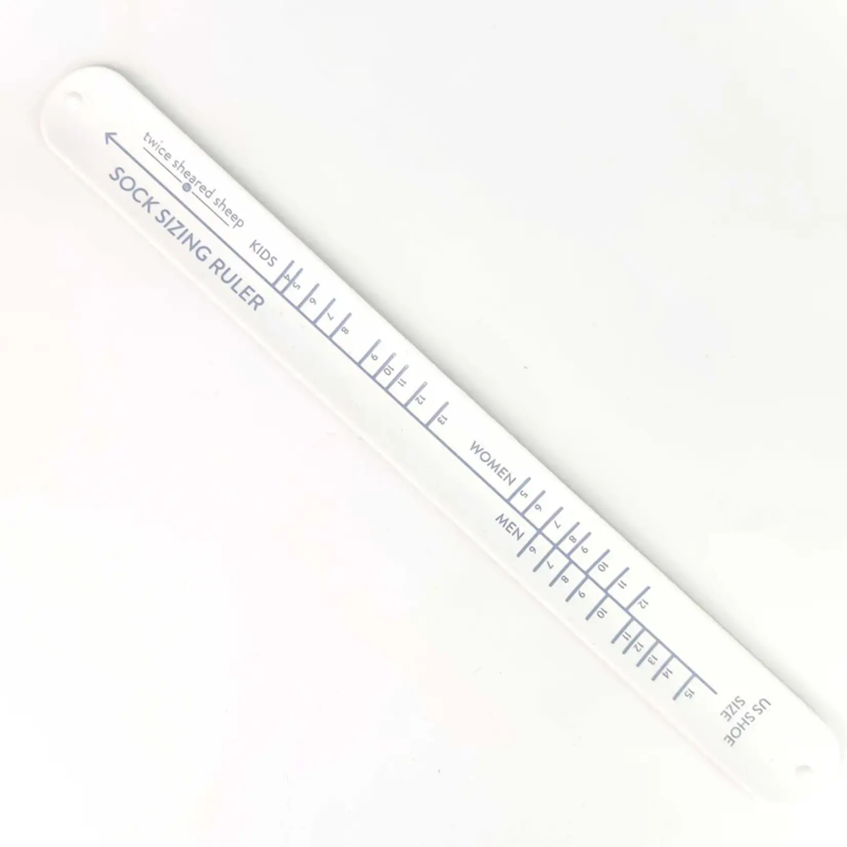 Twice Sheared Sheep Sock Sizing Ruler