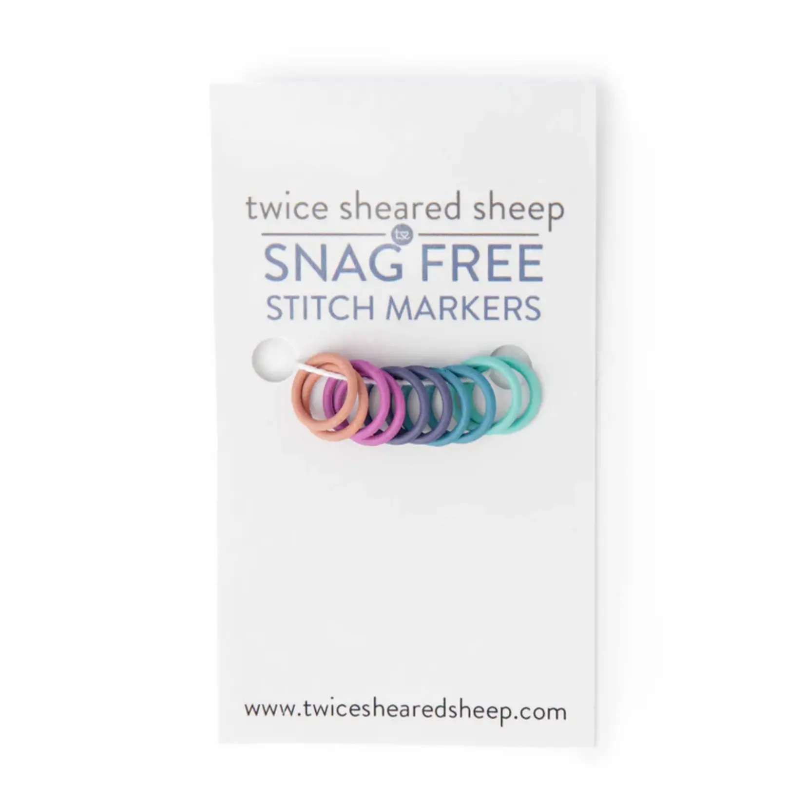 Twice Sheared Sheep Simple Ring Stitch Markers - Rainbow