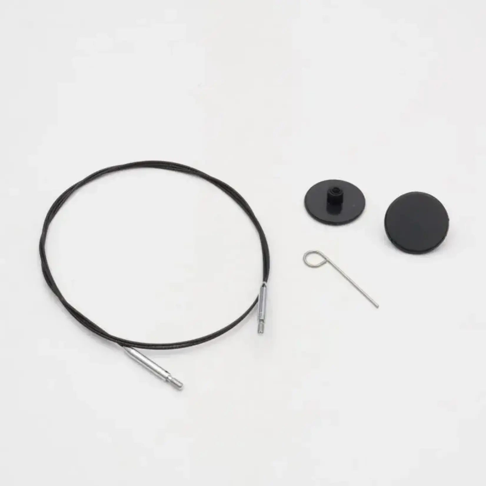 Knit Pro Thin & Flex - 360 Swivel Cable - Black Nylon-Coated