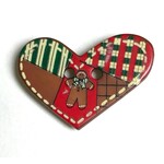 Dill Buttons Ginger Heart 25mm - Dill Button 280775