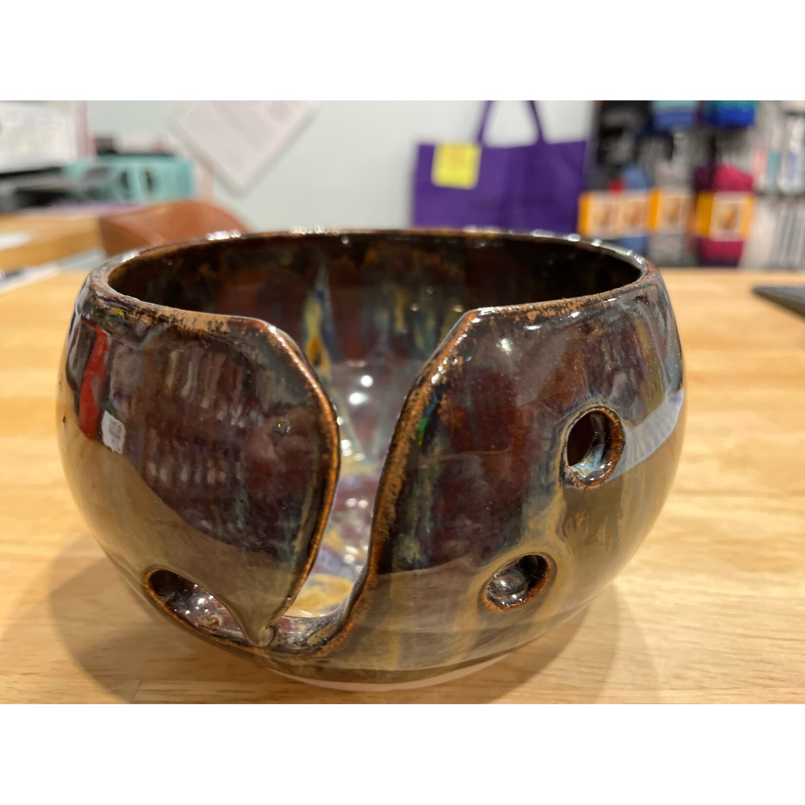 DY Pottery Yarn Bowl Brown