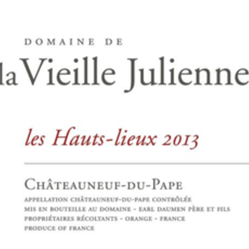 La Vieille Julienne Chateauneuf-du-Pape les Hauts-lieux 2017