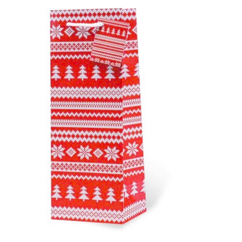 Red Holiday Sweater Single Gift Bag