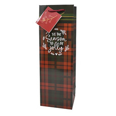 Christmas Flannel Single Gift Bag