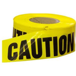 CleanHub Yellow "CAUTION" Barricade Tape 3” x 1000’