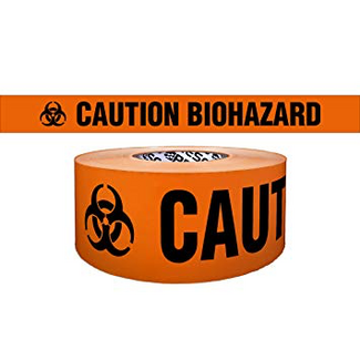 CleanHub Orange Biohazard Barricade Tape 3” x 1000’