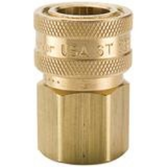 Parker Socket, Female Flow Through QD 1/4” FPT Brass