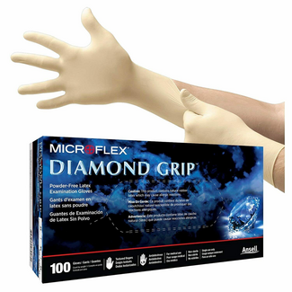 CleanHub Diamond Grip Latex Gloves, Large (100 Pack)