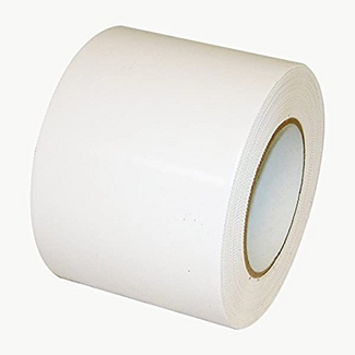 CleanHub Poly Tape, White 4”x60 Yd Pinked Edge, Each (C-12)